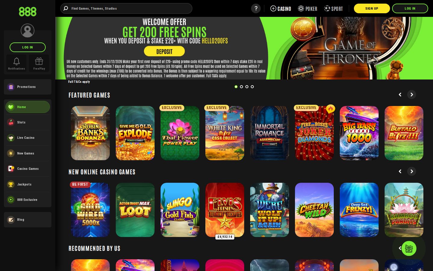 888casino homepage