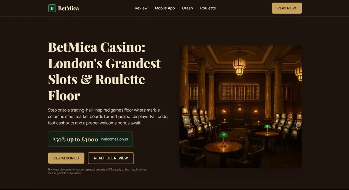 Betmica homepage