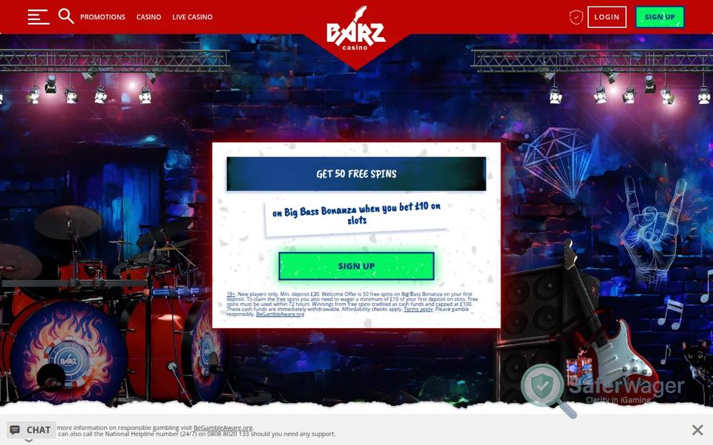 Barz homepage screenshot