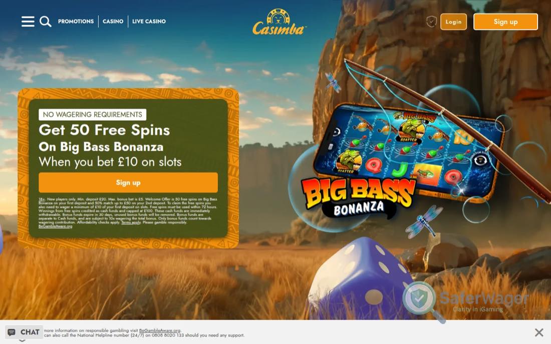 Casimba homepage screenshot