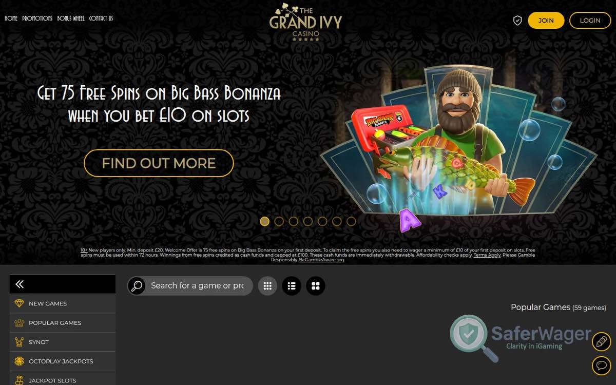The Grand Ivy homepage screenshot