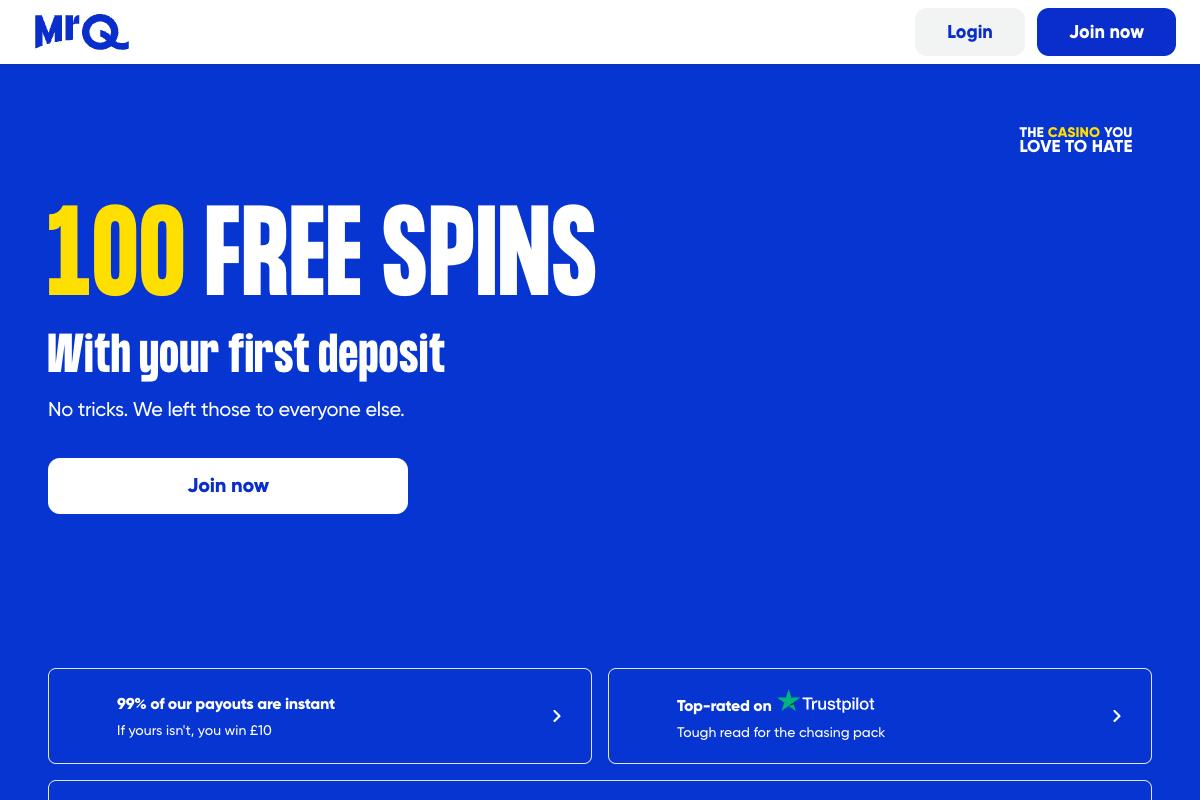 MrQ homepage screenshot