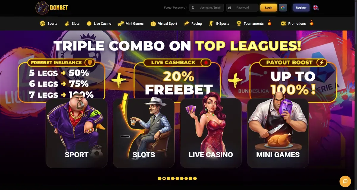Donbet homepage