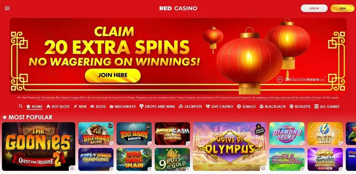 Red Casino homepage
