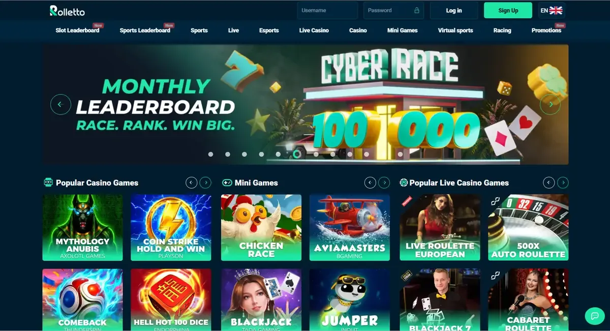 Rolletto homepage