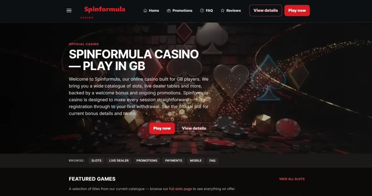 Spinformula homepage