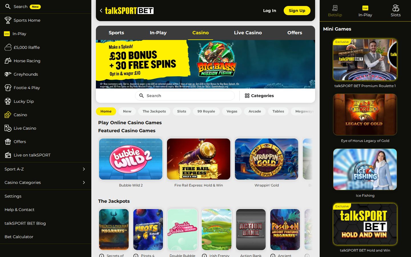 talkSPORT BET homepage