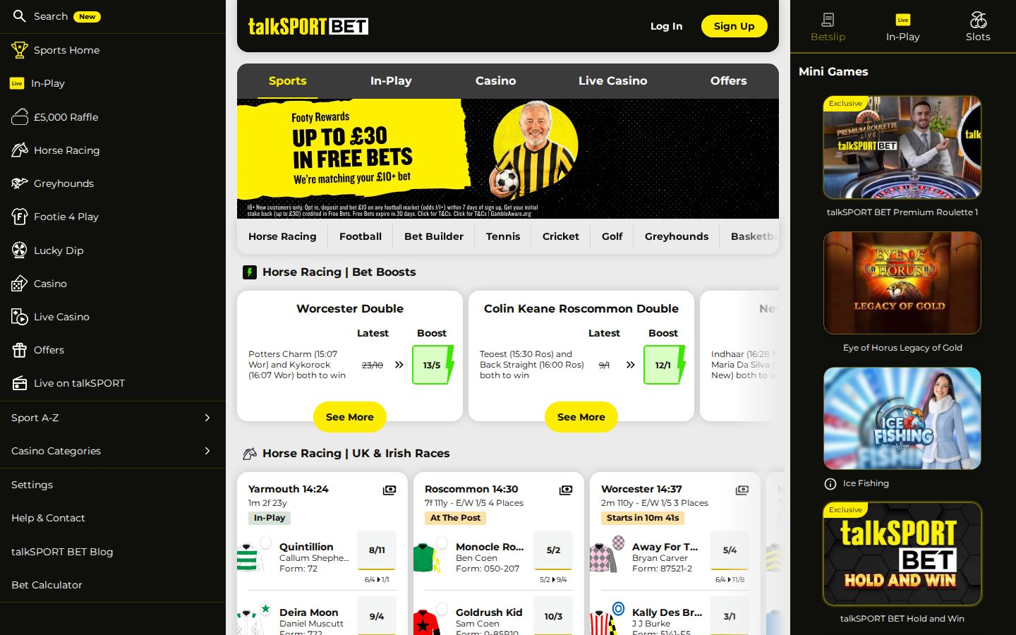 talkSPORT BET homepage