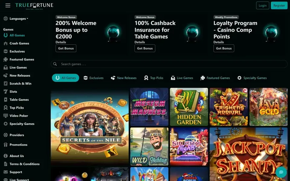 True Fortune homepage