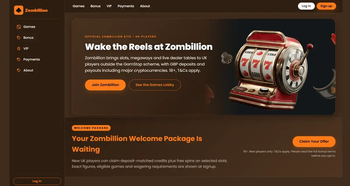Zombillion homepage